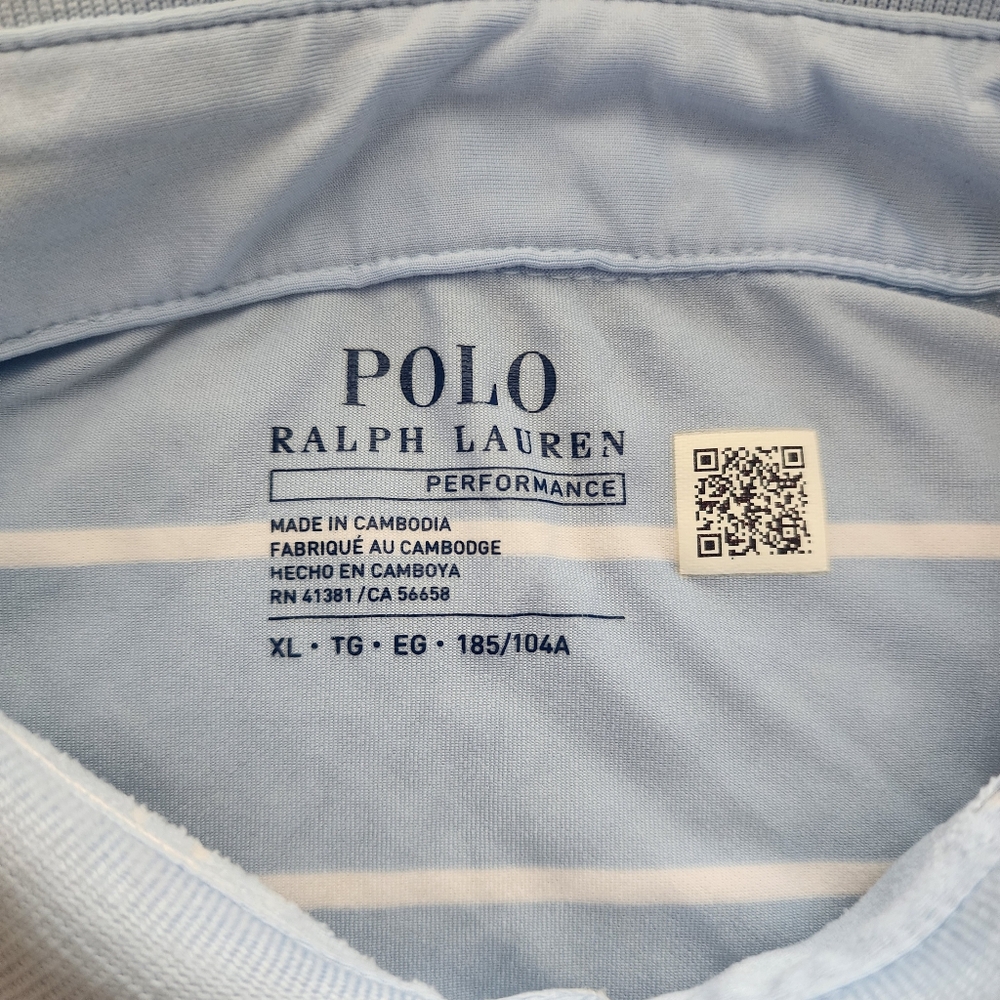 Polo Classic Fit Performance Polo Shirt, Men's XL - Office Blue/Ceramic White - Picture 6 of 8